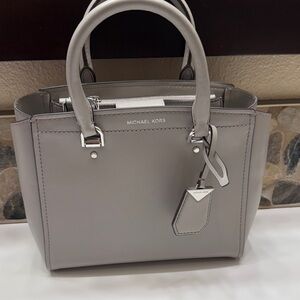 Michael Kors Silver Satchel Bag